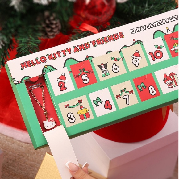Hello Kitty Sanrio Jewelry Advent Gift Set Earrings, Necklace, Bracelet & Charms - Picture 3 of 13